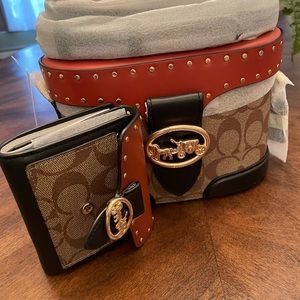 Georgie Gem Crossbody In Colorblock Signature Canvas With Rivets with wallet.